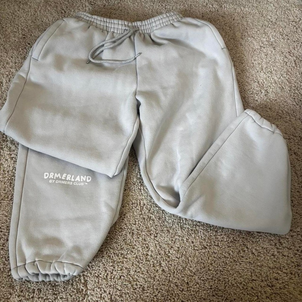 DRMERS CLUB Sweatpants Drmerland Gray Fleece Baggy Joggers Streetwear Loungewear